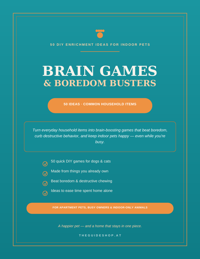 Brain Games & Boredom Busters | 50 DIY Pet Enrichment Ideas