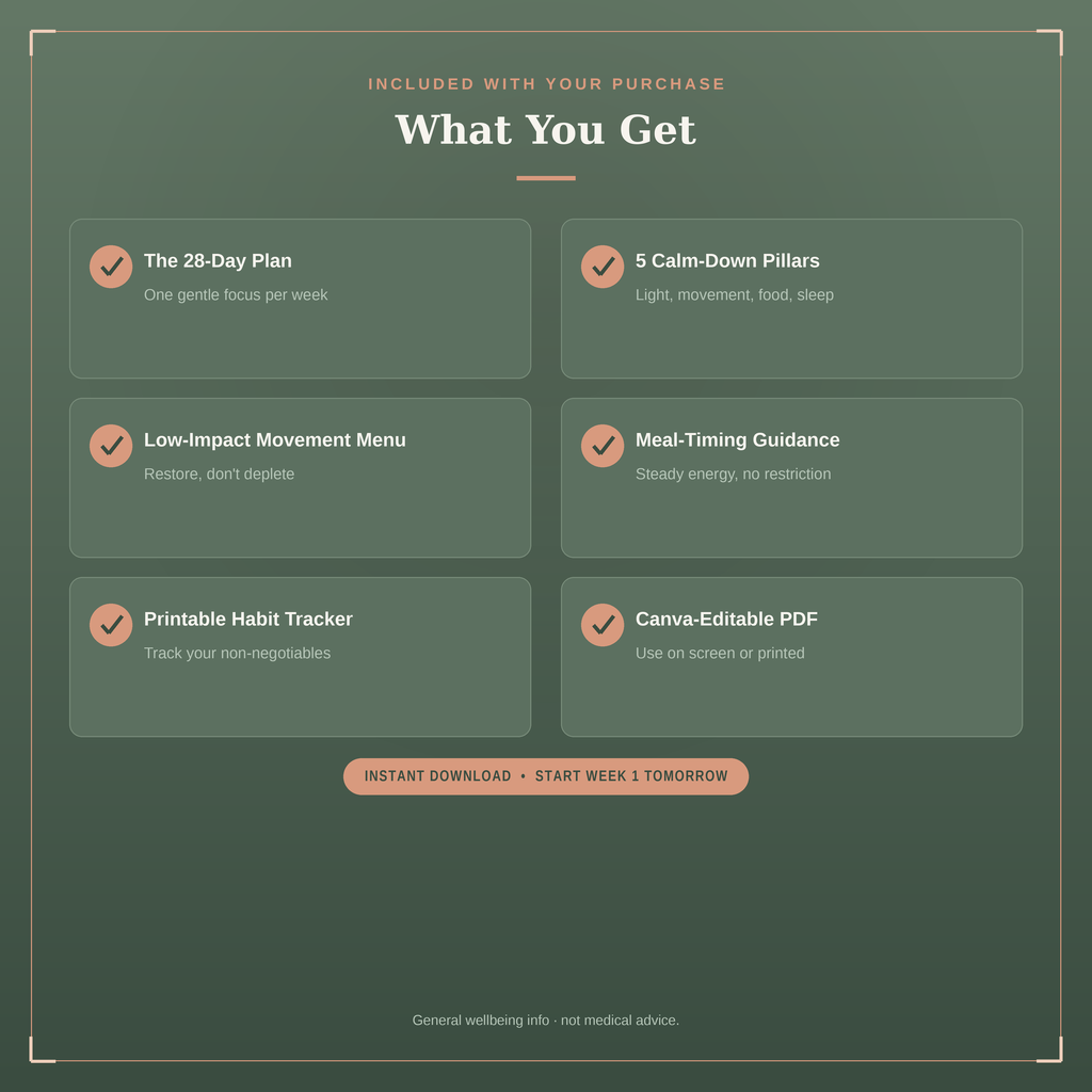 The 28-Day Cortisol Calm Down | A Gentle Guide to Lowering Stress
