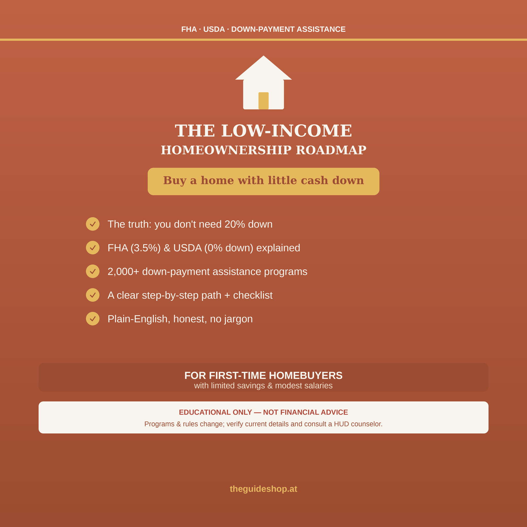 The Low-Income Homeownership Roadmap | FHA, USDA & Down Payment Help (PDF)