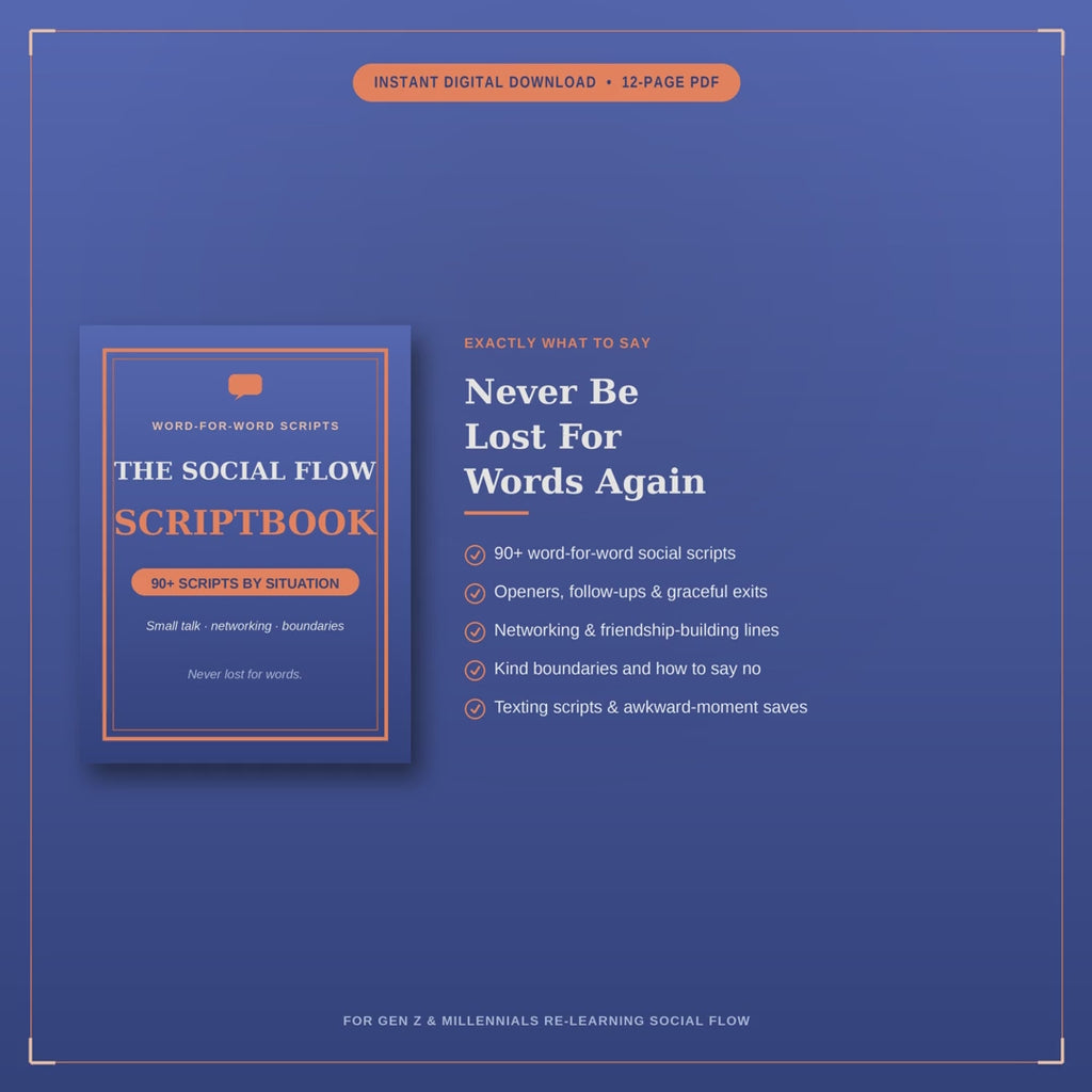The Social Flow Scriptbook | 90+ Word-for-Word Scripts for Real Life